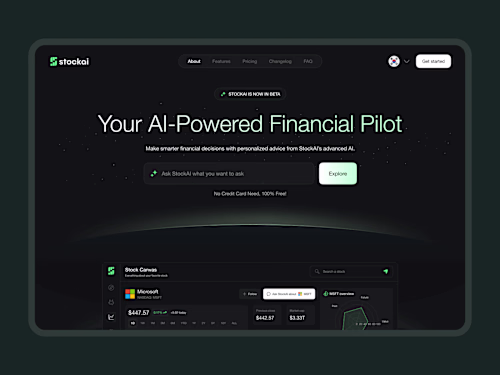 StockAI - Landing Page Design