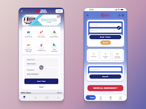 Redesigning The City Metro app's Homepage 