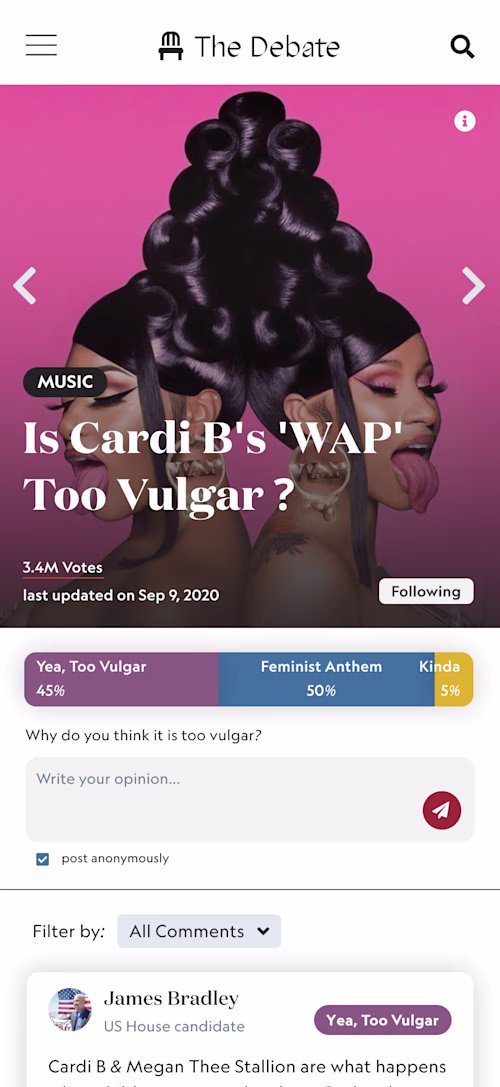 Debate Website Design