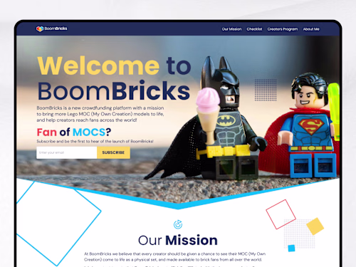 BoomBricks – Crowdfunding Landing Page