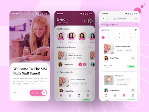 Mobile App Design for SiSi Nails Company