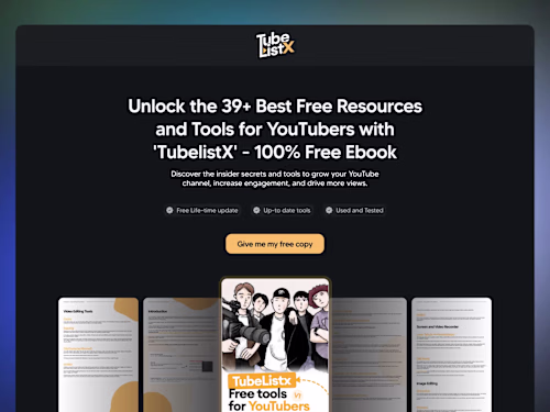 Conversion-optimized Lead page for TubelistX