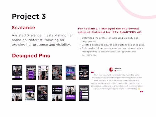 Pinterest Profile Setup & Content Creation for Scalance