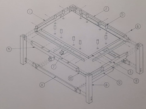 COFFEE TABLE | MANUAL DRAFTING (BY HAND)