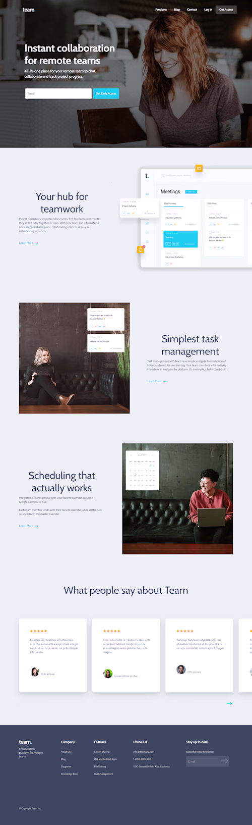 Teams Landing Page with Webflow