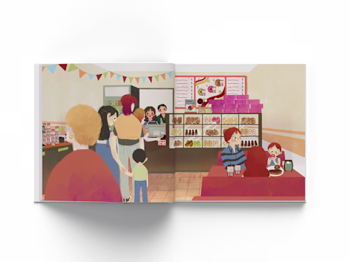 Book Interior Illustration: Our Donut Shop