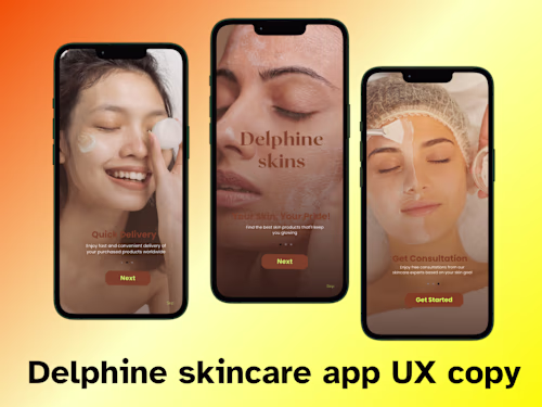 Delphine skincare app UX copy