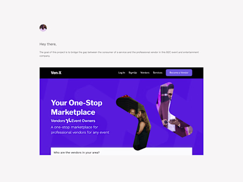 A B2C platform for hiring professional vendors