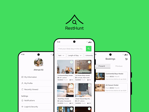 Resthunt (Mobile + Web App Design)