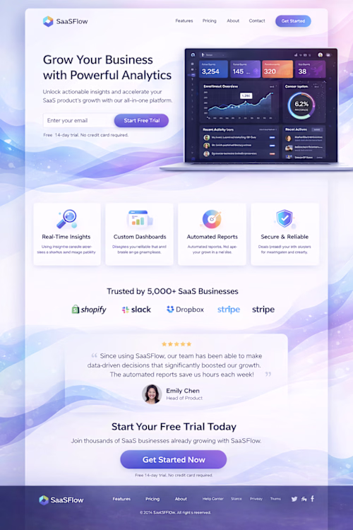 SaaS Product Landing Page Conversion-focused SaaS landing pa...