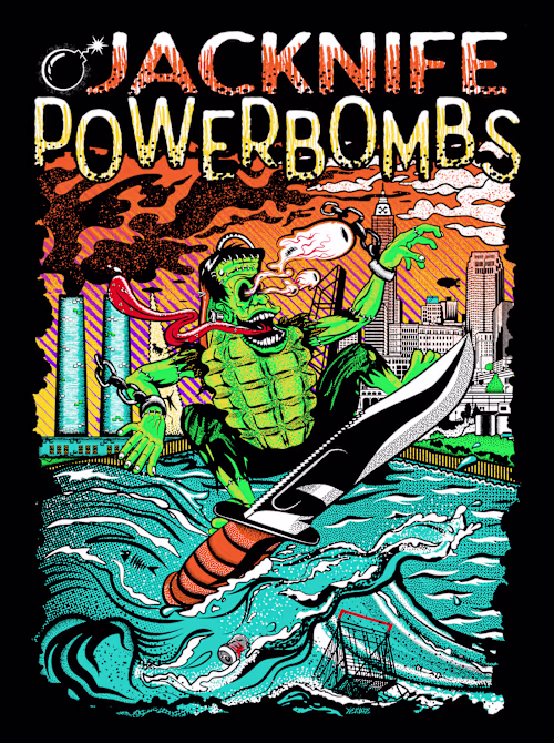 Jacknife Powerbombs - Frankengrenade Tshirt Illustration