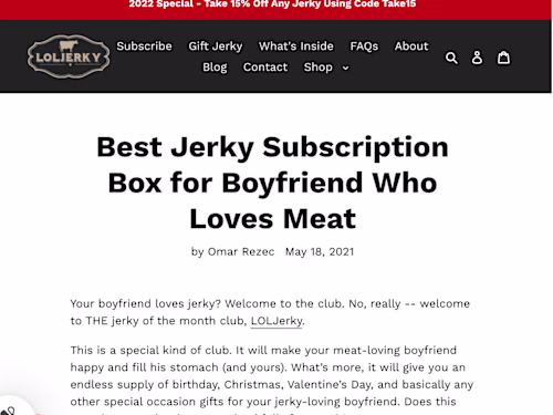 LOLJerky | Brand engagement & SEO B2C blog posts - 