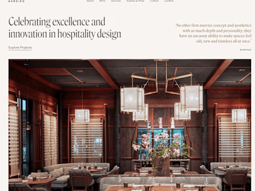 E-commerce solution for the AVROKO hotel