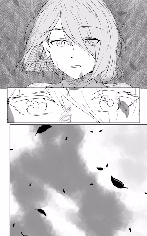 A manga page of the indie title "where we lie"