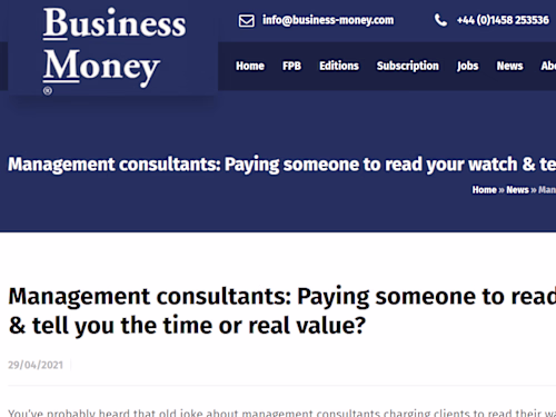 Management consultants: Paying someone to read your watch & tel…