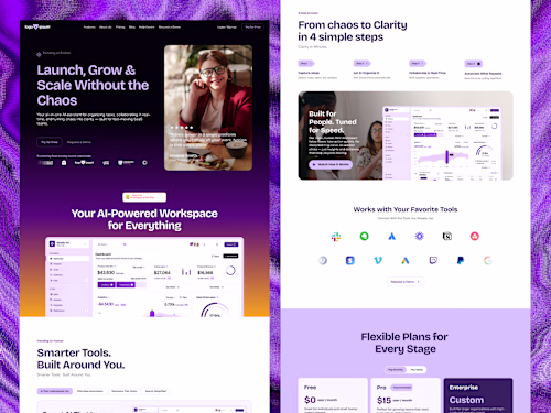 A landing page design for