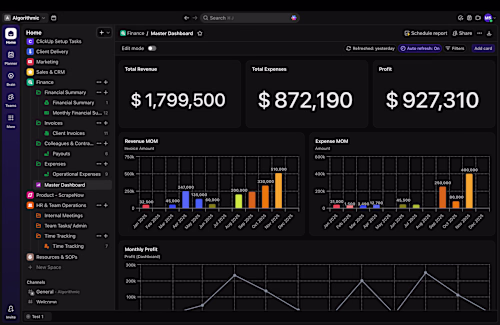 ClickUP Financial Dashboard + SOP