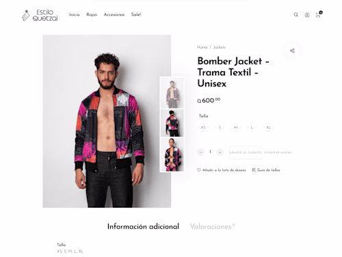 Creación de tienda en línea para Estilo Quetzal