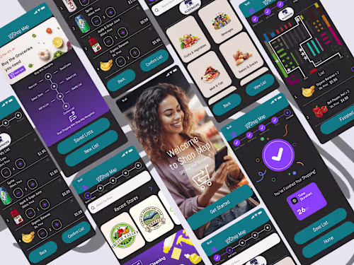 Shop Map: Grocery List & Navigation UX/UI Prototype
