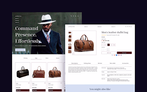 Luxury Men's Clothing Brand eCommerce Website Design