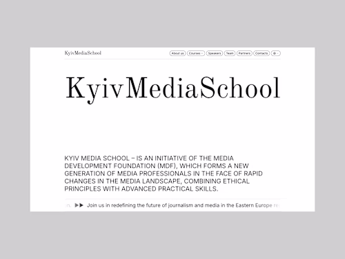 Kyiv Media School • Framer Website Design and Development