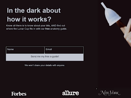 Lunar Cup Landing Page