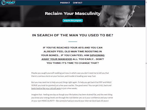 Sales Page For Male Health Product
