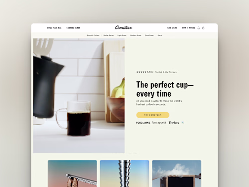 Cometeer | Hero Section from Figma to Replo
