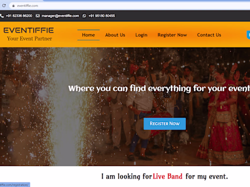 Eventiffie Website Development
