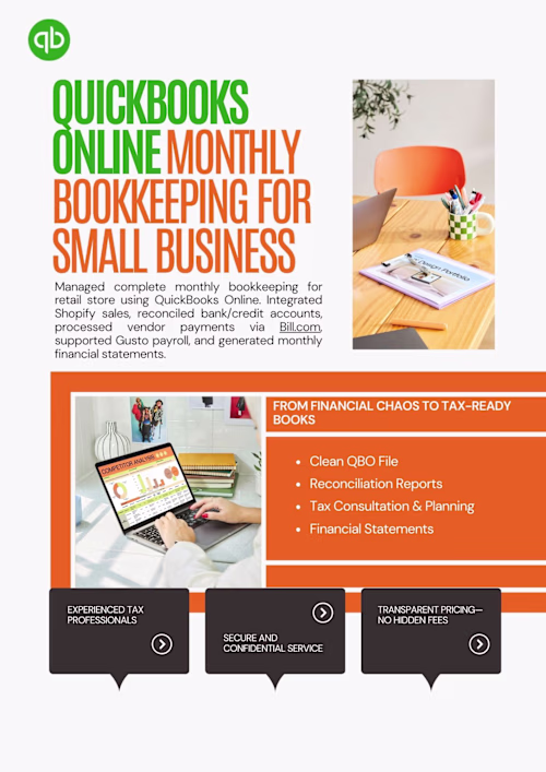 QuickBooks Online Monthly Bookkeeping
