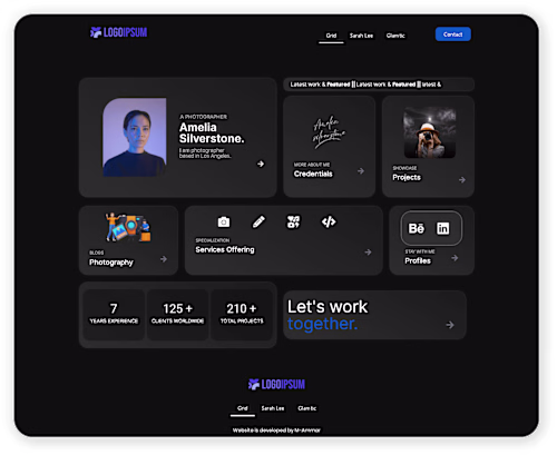 Trendy one-page WordPress website portfolio | WordPress website
