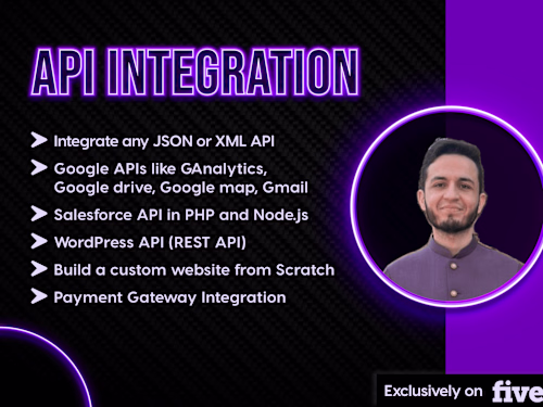I will do API integration, and develop a website in PHP