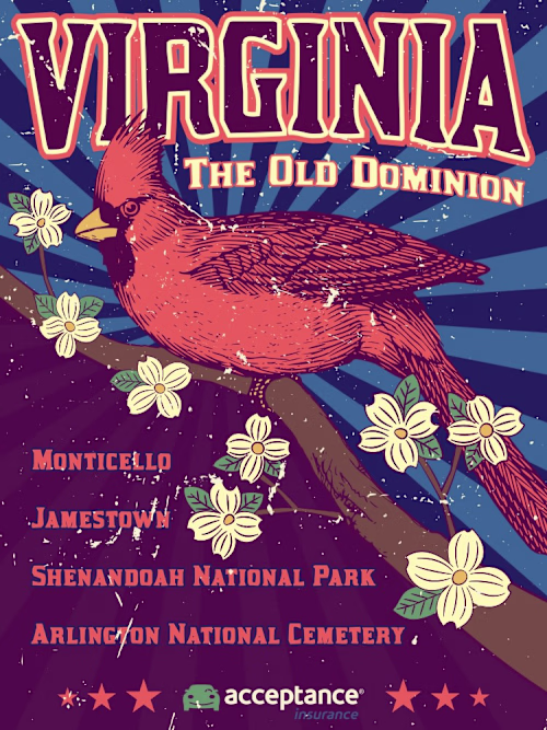 Designed a Set of Posters Featuring State Themes & Attractions