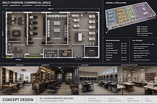 A multipurpose commercial workplace