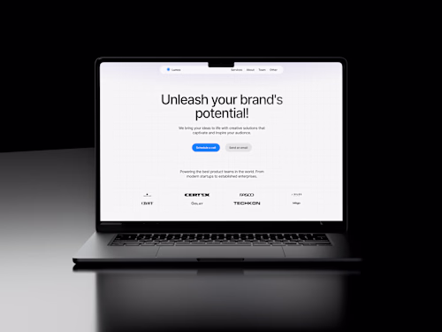 Landing page web design for digital agency