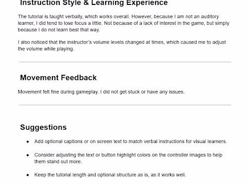 VR Gameplay Testing & Bug