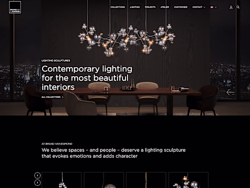 Wordpress Wesbite Design For Luxury Lighting Design Brand 