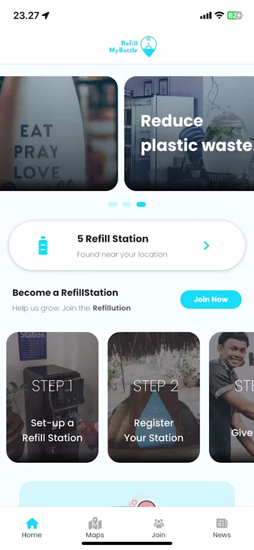 Refill My Bottle - Android & IOS App