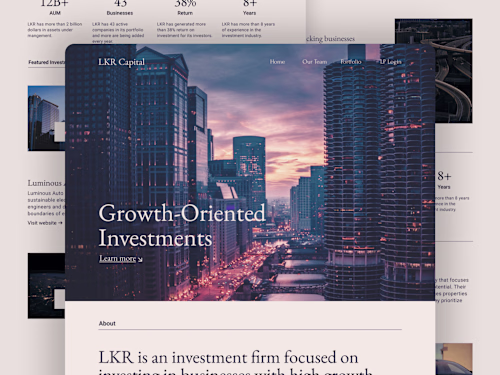 Website for Investment Firm using Figma and Framer