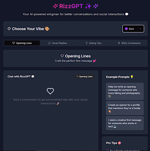 RizzGPT: AI-Powered Dating Tips Web App