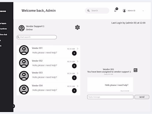 Developed Wireframes For a Backend Admin System