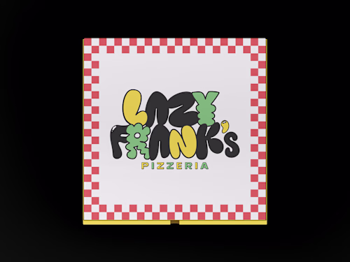 Type-Based Logo Design + Visual Identity for Lazy Frank’s Pizza
