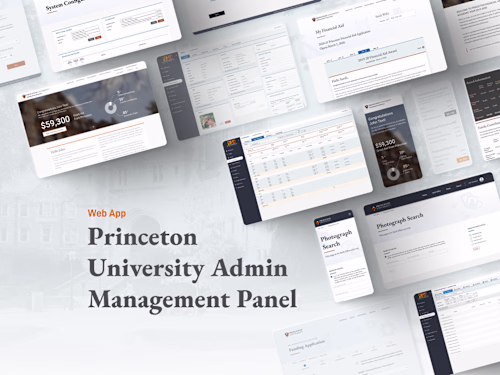 Princeton University Admin Management Panel, Web App