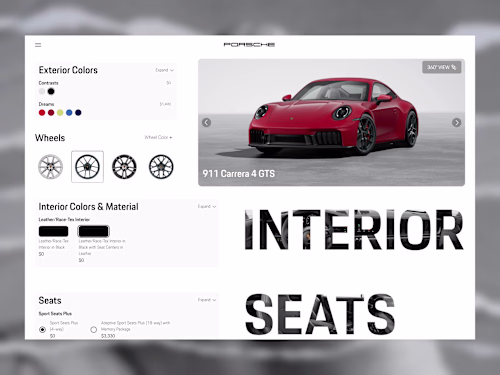 Porsche - Build A Car/ Web Design - UI/UX Design