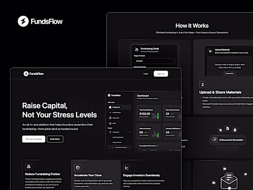 FundsFlow: Investor-Facing Landing Page and Dashboard Design