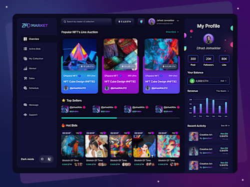NFT Marketplace Dashboard Design UI