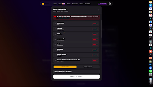Export API Youtube V3 