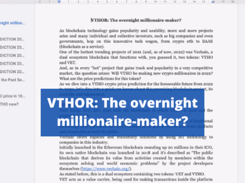 📈VTHO price prediction & a brief VeChain project 101