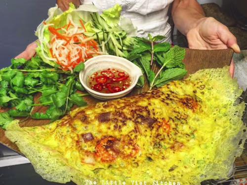 How to make Vietnamese sizzling crepe using this package 