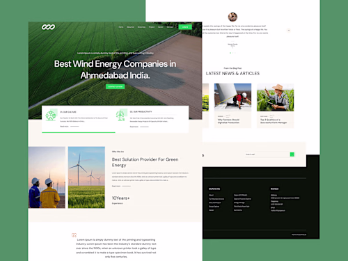 Wind Energy Company Landing Page